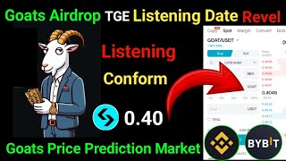 Goats Airdrop Listing Price Confirmed | Goat Coin Price Prediction | Goats Listening Date