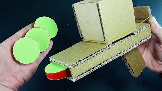 DIY | PLASTIC BOTTLE LIDS SHOOTER USING CARDBOARD | HOMEMADE TOYS