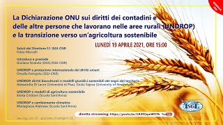 La Dichiarazione ONU sui diritti dei contadini e delle altre persone che lavorano nelle aree rurali