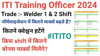 Trade Welder:-1 & 2 shift कितने बोनस मार्क्स मिलेंगे,janiye kaise honga normalisation kya hai proces