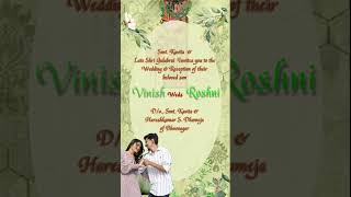 Indian Wedding Invitation Video - Vinish Weds Roshini  - E-invite Digital Invite - Caricature