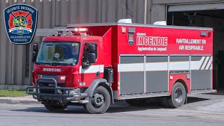 Longueuil | Fire Department Quint 433, Air Unit 1633 Roll Out to Emergency Call in Greenfield Park