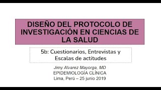 5b: Cuestionarios, Entrevistas y Escalas de actitudes #investigación #investigations #entrevista