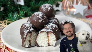 Bolitas de coco y chocolate sin lactosa | Bombones de coco navideños 🎄