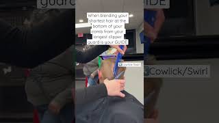 How to blend in a cowlick/swirl with shear over comb💈 Barber Shop