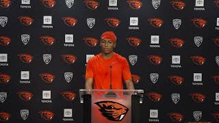 Oregon State Football Post-Game Vs. UNLV: Gevani McCoy (10/19/24)