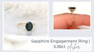 Teal Sapphire Ring | Rosados Box 3.38ct Asher Teal Sapphire & Diamond Hidden Halo Engagement Ring