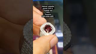 Natural umbalite garnet 3.39 ct purplish red NTD Tanzania,hub 0813-6540-1655 #gemstone #garnet