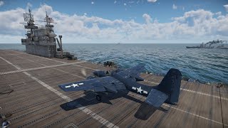 I Landed A F7F-3 On The WW2 Aircraft Carrier In War Thunder #shorts