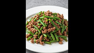 Stir fried Ground Beef with green Beans