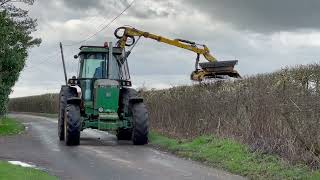 Hedge cutting 2024 - John Deere 4055 & Bomford Rotary Trimming Roadside Hedges (1/2)