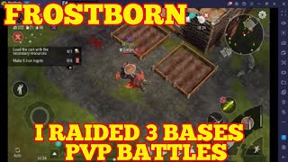 MY FIRST TIME RAIDING! TONS OF LOOT! 3X BASES - PVP BATTLES - FROSTBORN