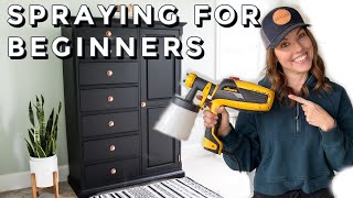 Using A Paint Spray Gun for Beginners | Smooth Furniture Makeover