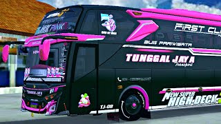 REVIEW MOD BUSSID JETBUS3+ VOYAGER FULL ANIM LIVERY BUS TUNGGAL JAYA