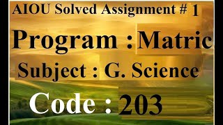 AIOU Code 203 Solved Assignment No 1 Spring 2024 | Baloch Academy