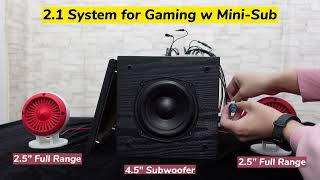 2.1 System Solution for Gaming with 4.5" 80W Subwoofer and Bass Treble Control