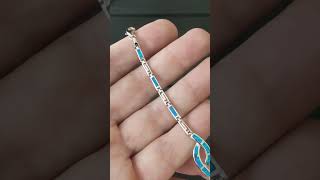 Greek Key Blue Opal Knot Silver Bracelet [ 2024 Collection ] #silver #jewelry #greek