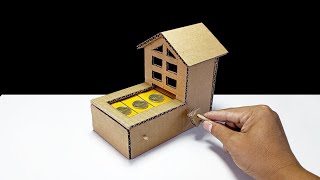 How to Make Coin Bank Box Conveyor Belt to house | ออมสินสายพานลำเลียงเหรียญเข้าบ้าน