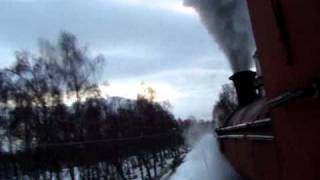 The Strathspey Railway`s Caledonian 812, No 828 on it`s first loaded test run.