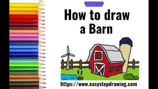 How to draw Barn | #barn #farmer #easystepdrawing | barn drawing