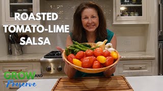 Roasted Tomato Lime Salsa | Canning Recipe | No Vinegar