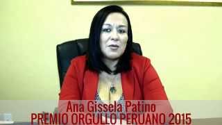 ANA GISSELA PATINO PREMIO ORGULLO PERUANO 2015