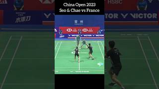 Seo and Chae vs France! China Open 2023! #shorts #badminton #chinaopen2023