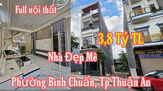 Bán Nhà Mới Đẹp Thuận An (2359) Tặng Hết Nội Thất, Đường Trục Chính