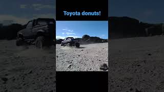 Toyota donuts RC4wd TF2 scale RC Hilux rock crawler ripping on gravel #shorts