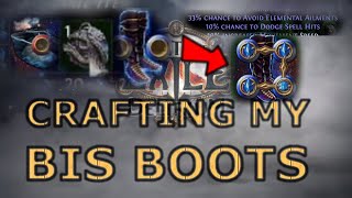 [Path of Exile] Crafing BIS Spell Dodge + Avoidance Boots For My ED Trickster | 3.10 Delirium