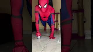 Spider-Man does a push up on a deodorant #shorts