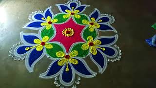 Diwali 2024🌻lotus festival flowers kolam 5*3🌻diwali diya traditional pandaga muggulu design