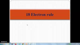 18 electron rule