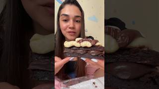 Experimentando brownie ninho e nutella