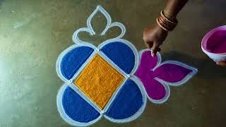 Aayutha pooja flower padi kolam🌻3*1saraswati puja kolam🌻Navaratri festival mugguludesign🌻