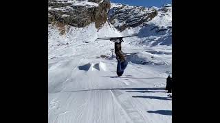 skiing downhill | jumps| floating in sky | stunts skiing jumps snowfall#shorts #skiing