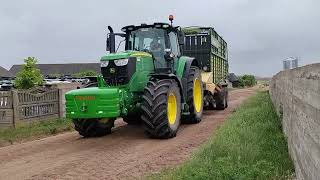 🔥🚜Zbiór Traw w GR Leszczyński 2024🔥 Cymes Robota🔥🚜John Deere 6195m & Krone ax 310gd &  2X Belarus