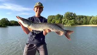 MONSTER pike caught out of small body water