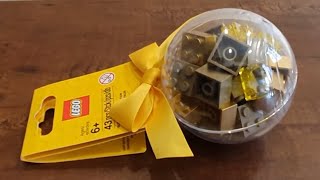 LEGO Seasonal Christmas Holiday Bauble with Gold Bricks 853345 | Speed Opening