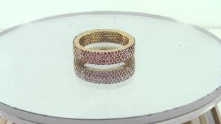 7 00CSGR12066PS - 1.45 ct Pink Sapphire Anniversary Eternity Band in 14K Gold Over Sterling Size 7