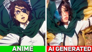 Anime vs AI generated - Attack On Titan in REAL LIFE -  Attack on Titan Season 4 Part 3 Cour 1