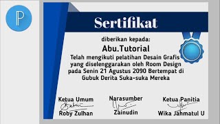 Tutorial PixelLab - Cara Mudah Membuat Desain Sertifikat Menggunakan Android