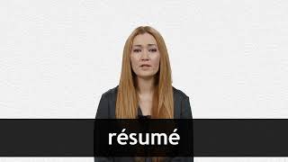 How to pronounce RÉSUMÉ in American English