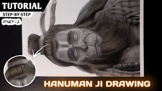 How to draw realistic Portrait Hanuman ji | Hair shading TUTORIAL for Beginners 😍 PART-2