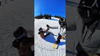 Teaching stranger first turns #snowboarding