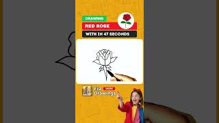 Draw a Rose in 47 Seconds! 🌹 | Easy Drawing for Kids #shorts #drawing #drawingshorts