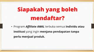 Pengenalan Affiliate AWAL