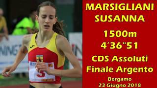 Susanna Marsigliani 1500m 4m36s51 CDS Assoluti Bergamo 23 Giugno 2018