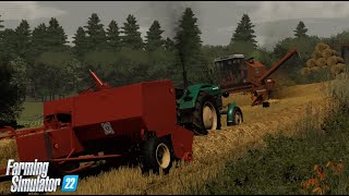 ☆Polska Wieś Na Kolonii☆ Farming Simulator 22 MP[#1] Żniwa Jęczmienia I Prasowanie Słomy