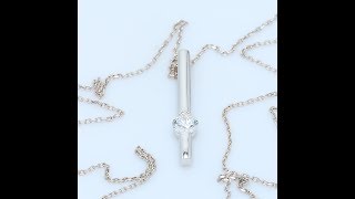 1/3ct Diamond Solitaire Bar Necklace in 18k White Gold